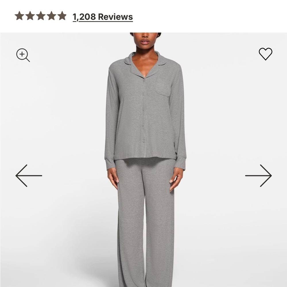 SKIMS Women's Gray Pajama Set